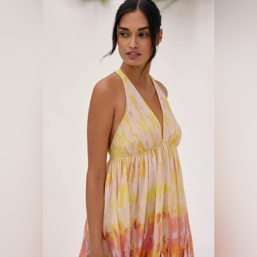 NWT Size XS (P2P 19 -20") - By Anthropologie Sleeveless Tiered Maxi Dress - Picture 3 of 16